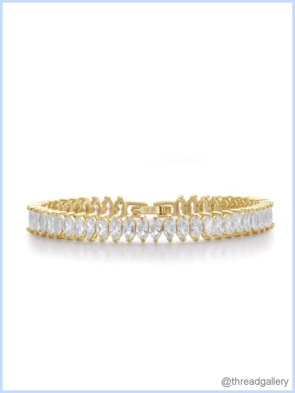 14K Gold Filled Tennis Bracelet Women Hypoallergenic Safety Clasp